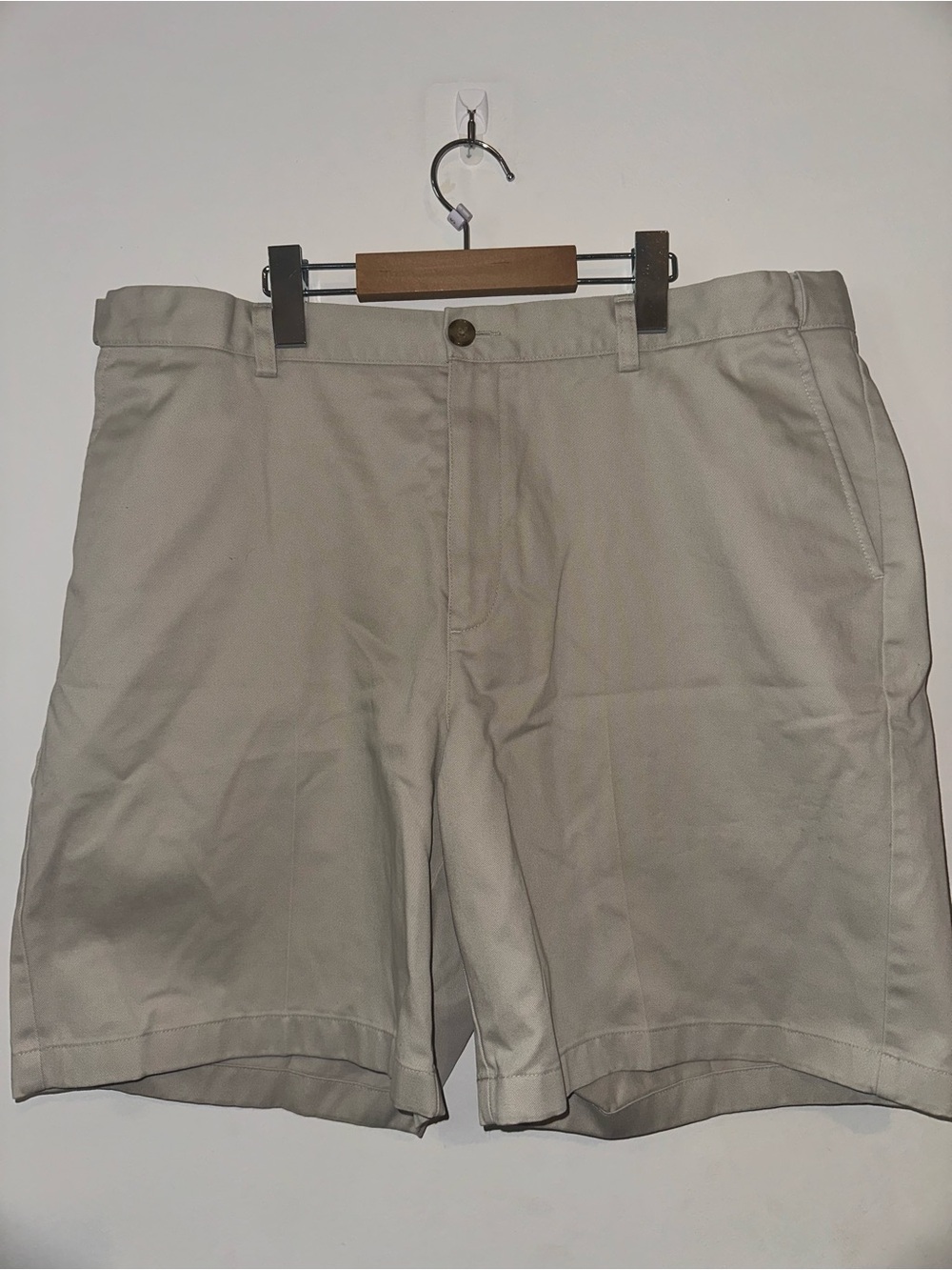 L.L. Bean Tan Flat-Front Cotton Shorts